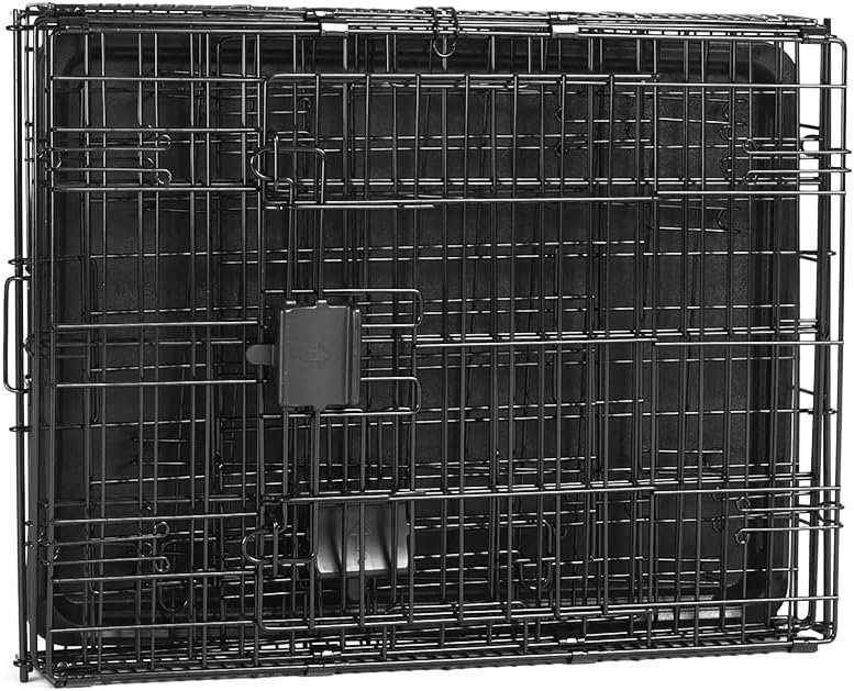 Amazon Basics - Durable, Foldable Metal Wire Dog Crate with Tray, Single Door, 30 x 19 x 21 Inches, Black