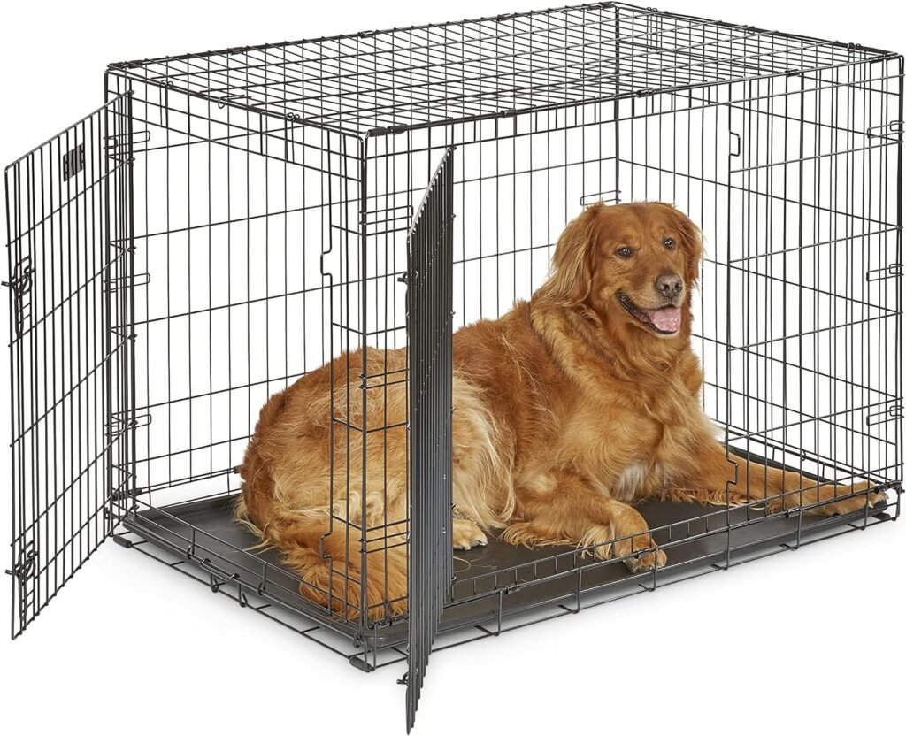 MidWest Homes for Pets Newly Enhanced  Double Door iCrate Dog Crate, Includes Leak-Proof Pan, Floor Protecting Feet, Divider Panel  New Patented Features