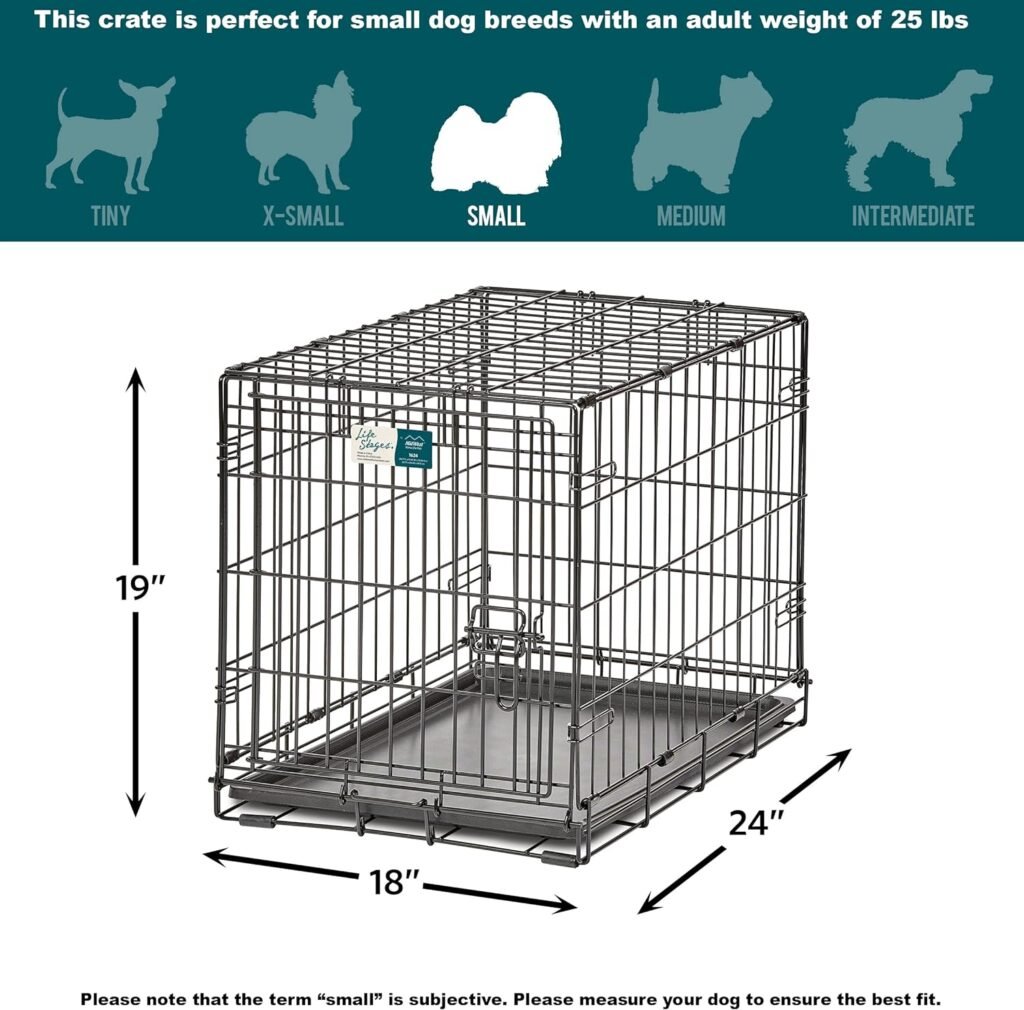 MidWest Homes for Pets Newly Enhanced  Double Door iCrate Dog Crate, Includes Leak-Proof Pan, Floor Protecting Feet, Divider Panel  New Patented Features