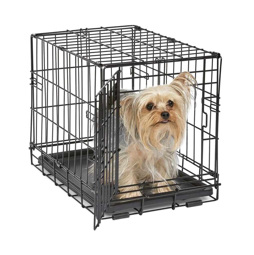 MidWest Homes for Pets Newly Enhanced Single Door iCrate Dog Crate, Includes Leak-Proof Pan, Floor Protecting Feet , Divider Panel  New Patented Features