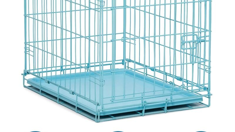 MidWest Homes for Pets Single Door Blue Folding Metal Dog Crate w/ Divider Panel Review
