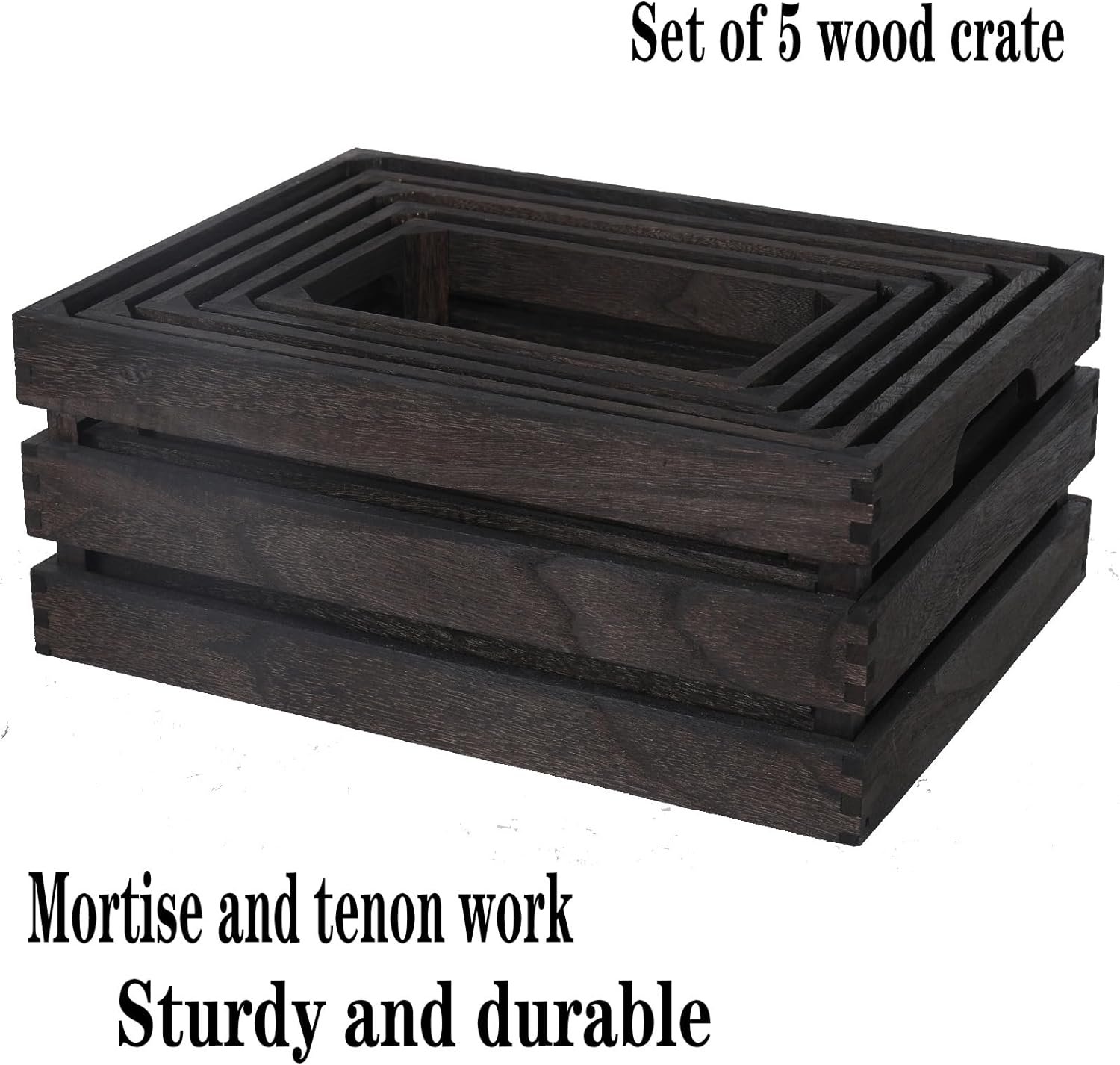 Set of 5 Nesting Wooden Crates Review