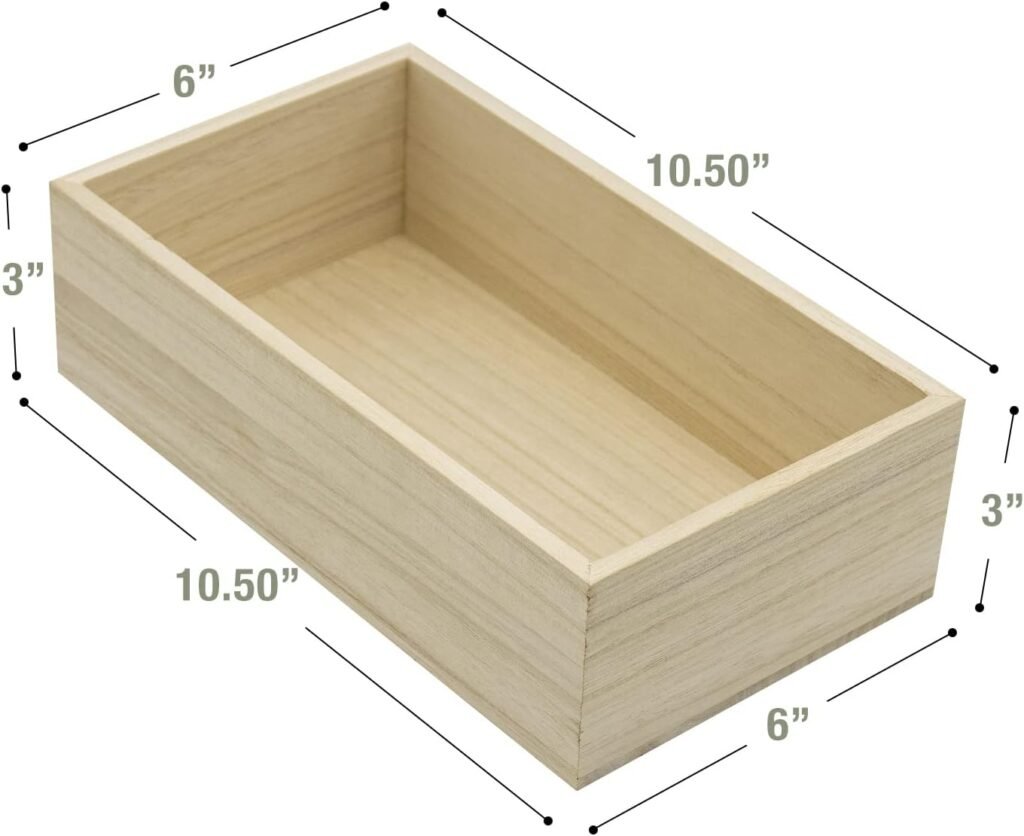 Sorbus Unfinished Wood Crates - Organizer Bins, Wooden Box for Pantry Organizer Storage, Closet, Arts  Crafts, Cabinet Organizers, Containers for Organizing (2 Pack)