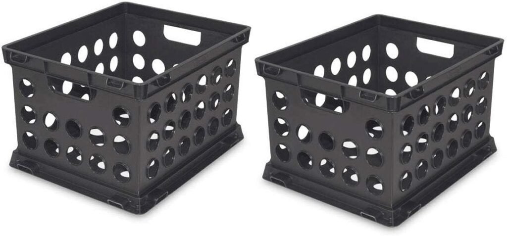 Sterilite 16939006 Plastic Heavy Duty File Crate Stacking Storage (2 Pack)